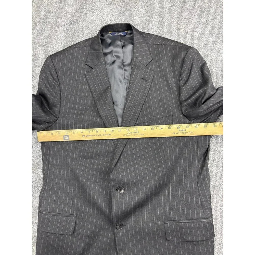 Brooks Brothers 1818 Fitzgerald Suit Jacket Mens‎ 44R Gray Pinstripe Wool USA